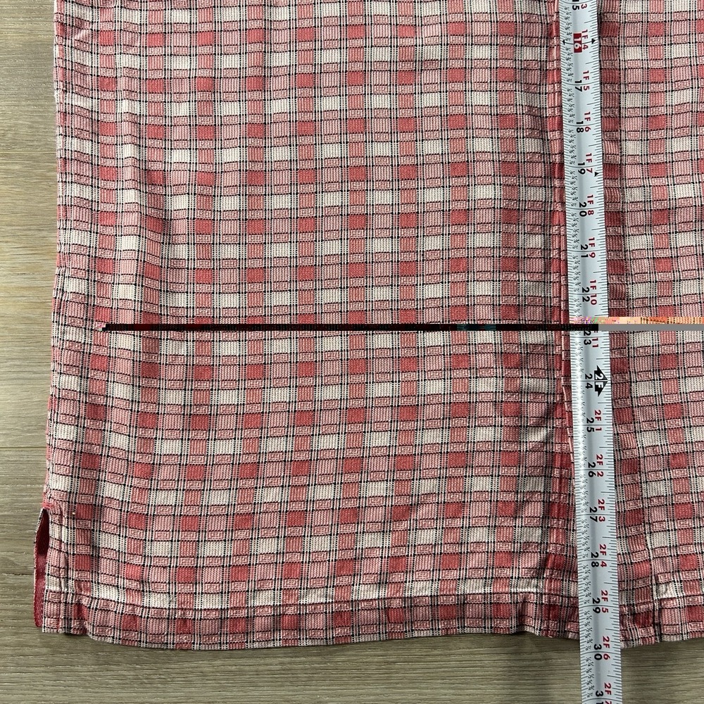 Tommy Bahama XL Pink Silk Plaid Short Sleeve Button Up Retro Groovy Beach - Picture 8 of 10